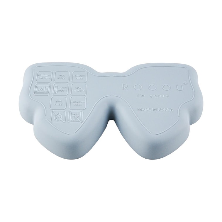 아기 실리콘 접시 먹이기 접시 보우, 바닐라 블루 6.7인치 x 11.4인치 x 1.3인치 6