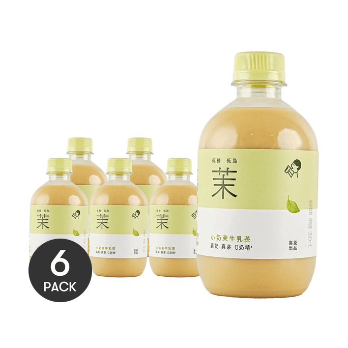 喜茶 小奶茉牛乳茶 茉莉绿茶奶茶 350ml *6【6份超值装】【低糖低脂0植脂末】【小红书爆火】【新品上市】