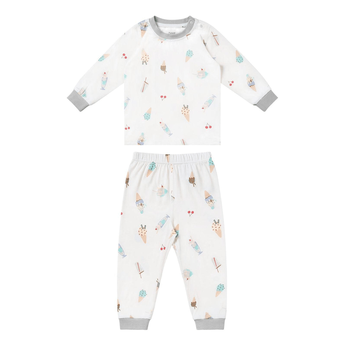 Nest Designs Kids/Baby Two-Piece Long Sleeve PJ Set (Bamboo Jersey) - Ice Cream Summer 9-10Y