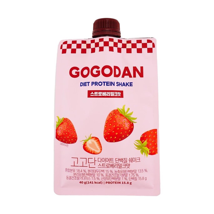 ダイエットプロテインシェイク ストロベリーミルク味 1.76オンス【糖質0% 低脂肪 高タンパク ミールリプレイスメント】