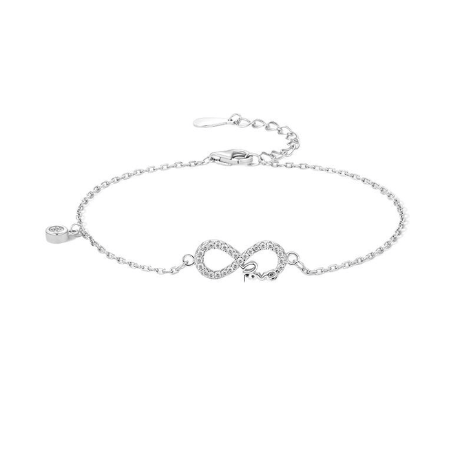 Saturday Fortune Mobius Ring Bracelet Fresh Silver Simple Fashion Gift 16+3cm