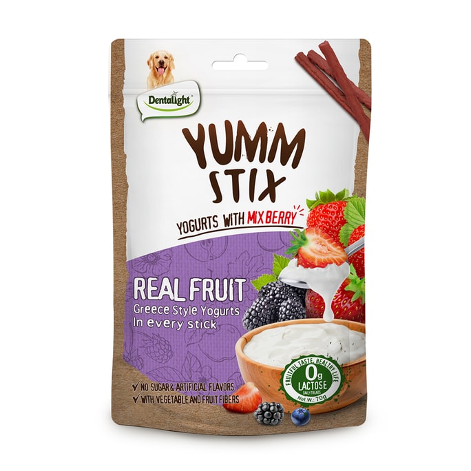 Yumm Stix Yogurts Dog Treats Tuna with Mix Berry Rich in Probiotics No Sugar & Artificial Flavors 70g