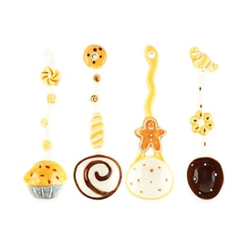 Bakery Ceramic Spoons Small Soup Spoons Set of 4 Cute and Stylish