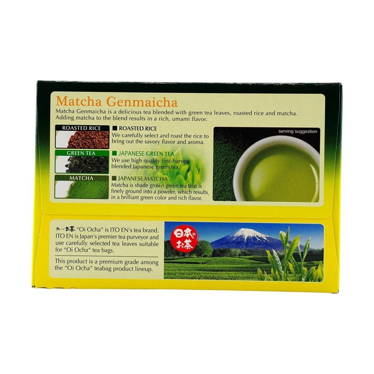 Oi Ocha Japanese Premium Matcha Genmaicha Tea Bags, 20p, 1.62 oz 3