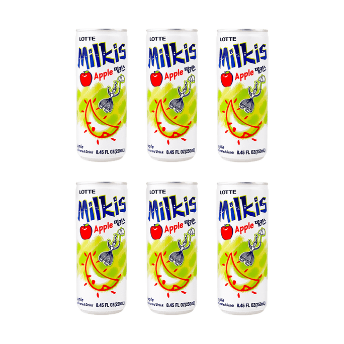 【밸류 팩】밀키스 애플 소다 - 사과 맛 탄산 음료, 8.45fl oz*6