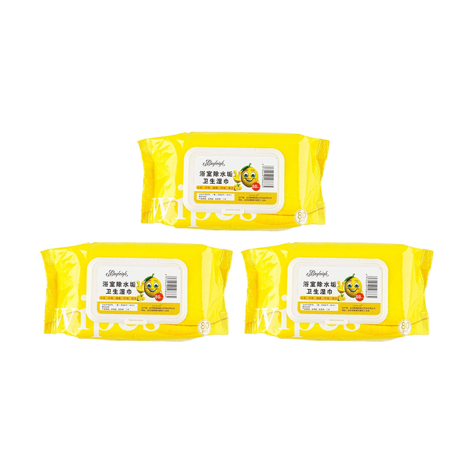 BAYLEIGH 除水垢衛生濕紙巾 浴室玻璃鏡面水龍頭清潔 80pcs