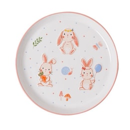 【中国直邮】PEAULEY 精美兔子十寸陶瓷圆形碟子 1 份