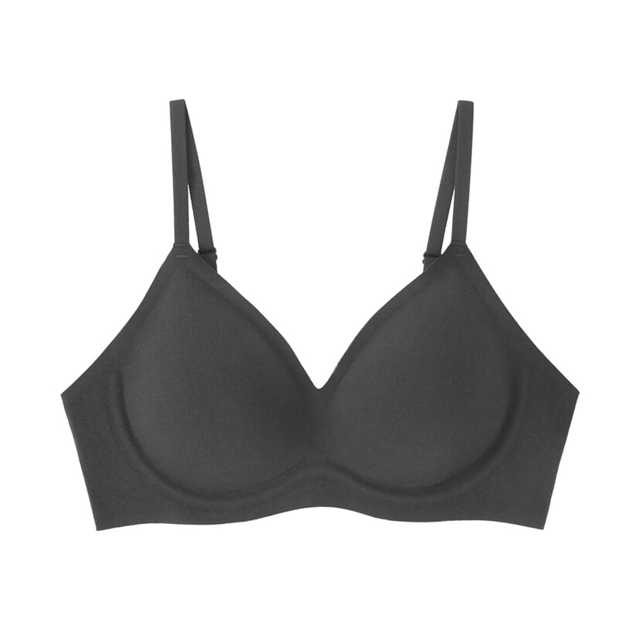 【日本直邮】 日本 MUJI 无印良品 无印良品 女士 无钢圈贴合支撑文胸 黑色XL码