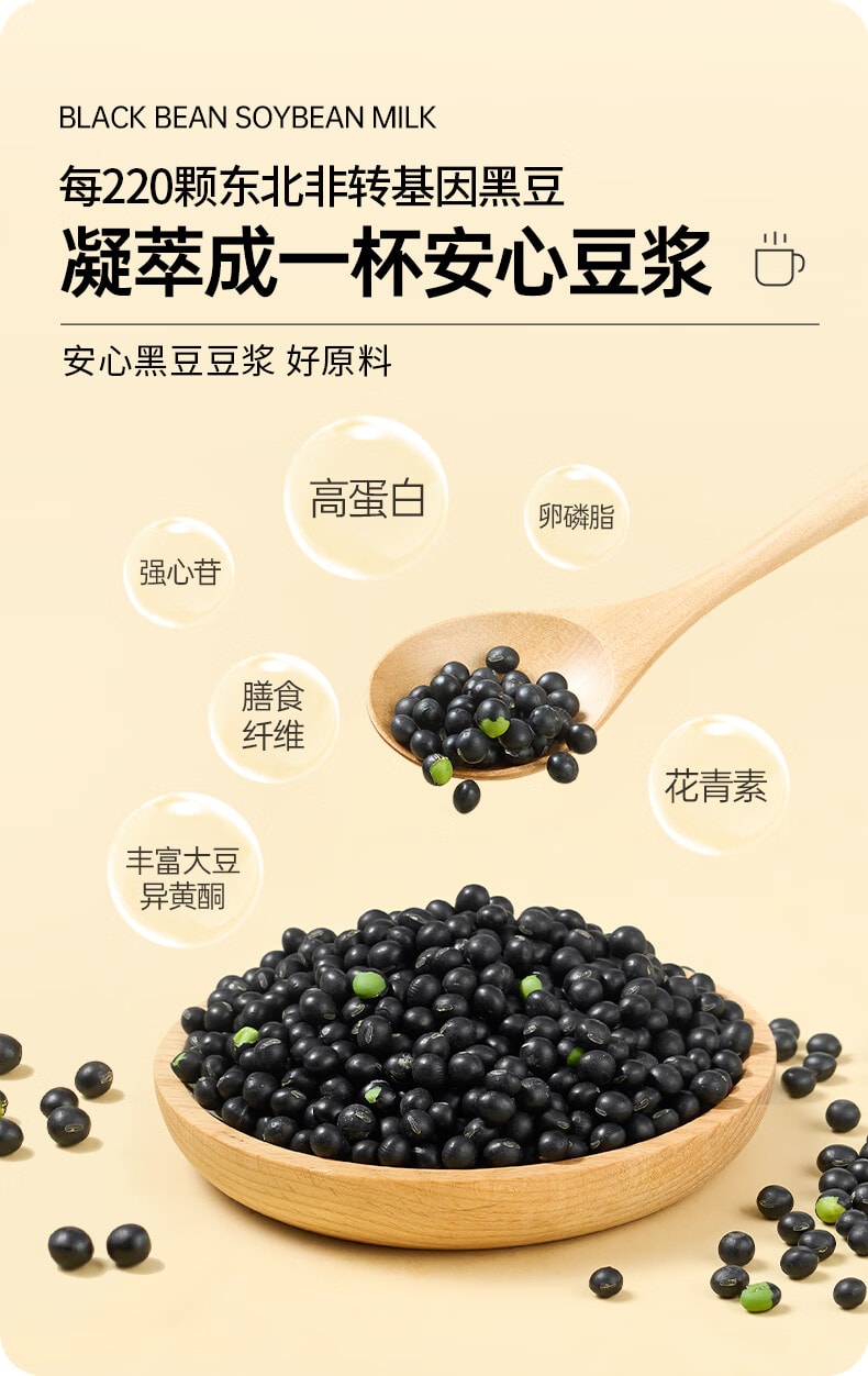 【中國直郵】 碧翠園 黑豆漿粉 濃鬱清香代餐高蛋白營養早餐沖飲穀物12袋*20g