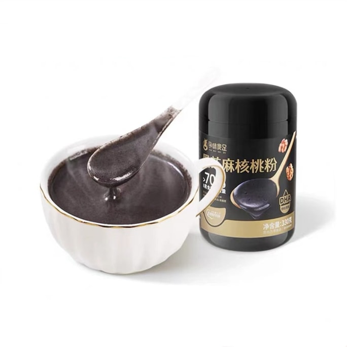 DHA Black Sesame Paste Walnut Meal Replacement Powder Original without added sugar 330g/ can (Bao Ma exclusive)