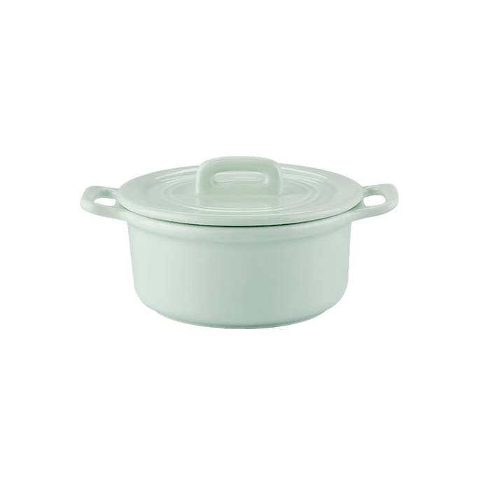 Buydeem Ceramic Mini Round Cocotte w/ Lid Cozy greenish 240ml