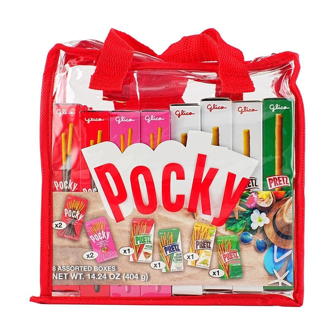 Pocky Summer Gift Box, 8 Boxes, 【Includes a Summer Tote Bag】