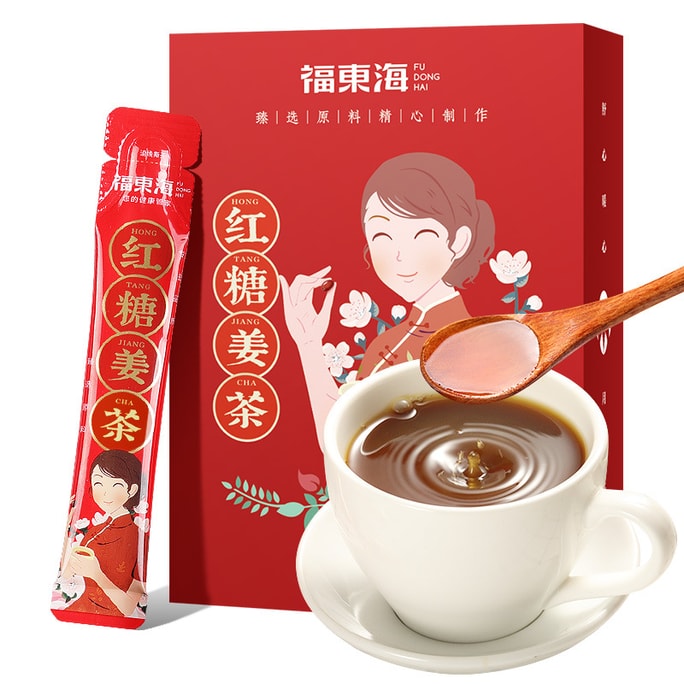 中国福東海黒糖生姜茶 宮殿を温め、胃を強化し、冷えを追い出し、除湿し、月経困難症を改善する、おばさんの生姜茶 120g/箱