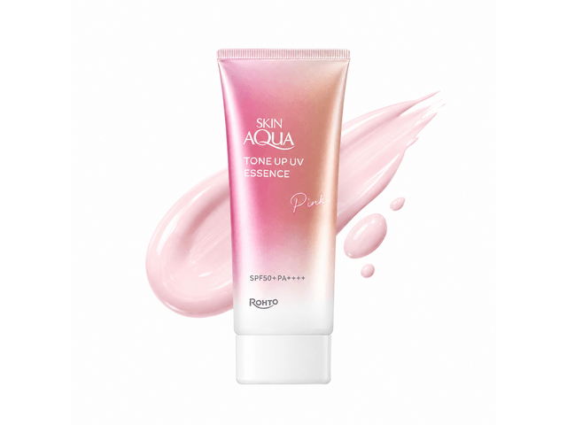 ROHTO SKIN AQUA Tone Up UV Essence, SPF50+ PA++++, 2.47 oz #Pink