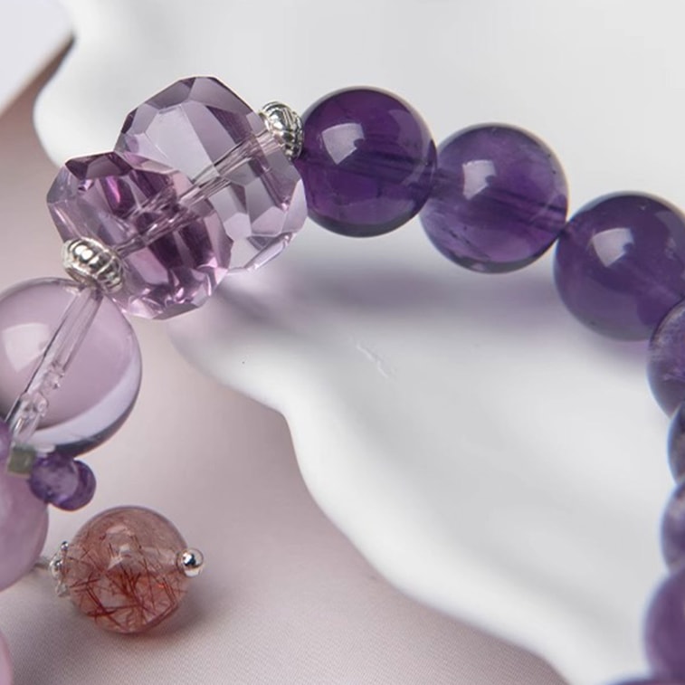 HSPM 天然紫水晶本命年水晶转运珠伴手礼手链 紫水晶-九紫离火 1个 5