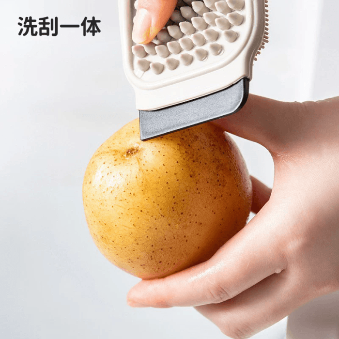 集美 果蔬清洁刷洗土豆蔬菜水果神器可弯曲多功能清洗锅具砧板厨房刷子 红色 1个 3