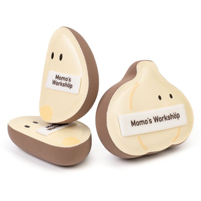 Garlic Marshmallow Puff Set  Hard PU Leather  High-density Rubycell  Flawless Creamy Skin  For Oily Skin 3pcs