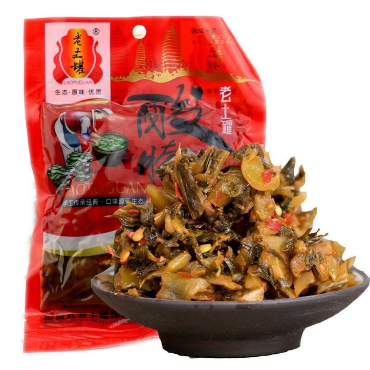 전통 항아리에 담긴 야채 절임, 50g*2봉지(총 100g), 맵고 풍미 가득한 윈난성 미두 지역 특산품입니다. 8