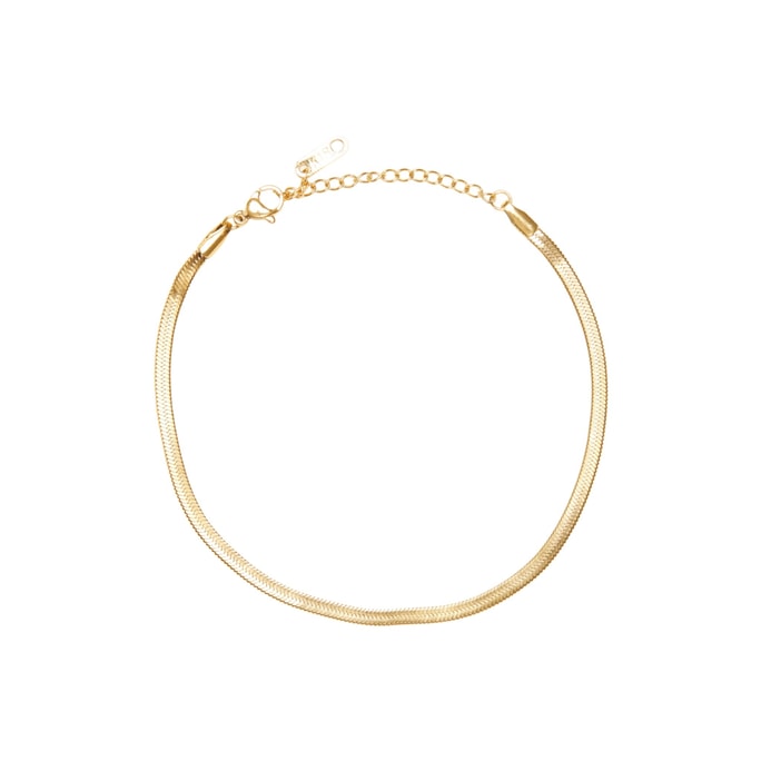 Gold Herringbone Chain Anklet