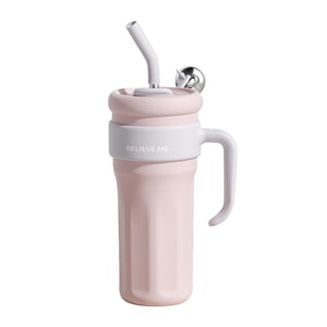 【North America】Believe Me Extra Large Capacity and Good Looking Thermos Cup-Big Mac size Macaron Pink 1250ML