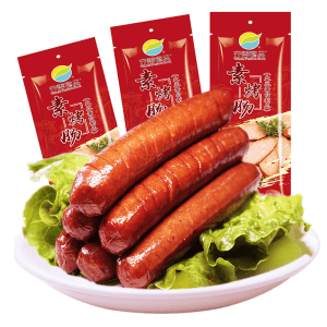 【中国直邮】 齐善食品 齐善素食大善腊肠红肠玉米哈红肠川味茶香熏肠火腿木耳肠 素烤肠 160g*3袋