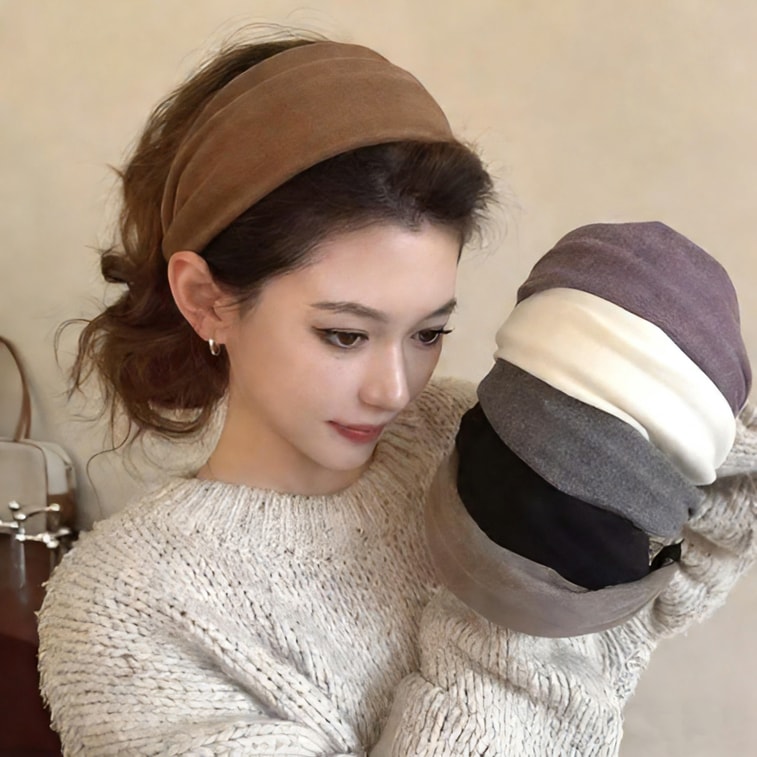 Cupid's Choice [Xiaohongshu Hot Item] ハイクラウン ワイド ブレース ヘッドバンド (1個) キャラメルカラー レトロ ニュースタイル 秋冬 のんびり 雰囲気 韓国風 滑り止め ヘッドバンド by Melard Old Money 3