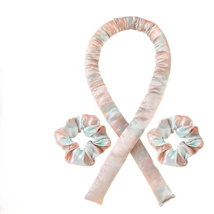 No Heat Curling Lron Satin Sleep Hair Lazy Tie Dye Color Curling Disc Curling Lron - Flesh Color 1 Set