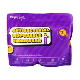 DispoStyle Disposable Daily Wear Underwear 5A Antibacterial Sterile No-Wash Technology Eco-Friendly Fabric 1 Pack of 7 C