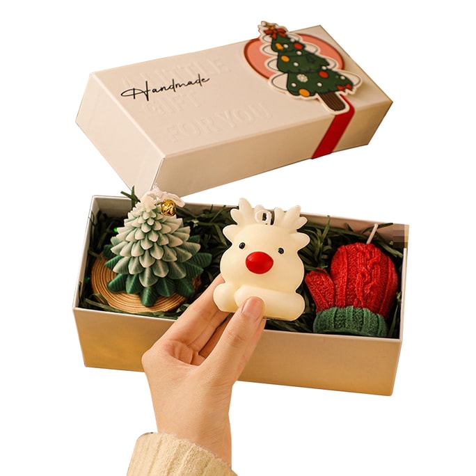 New Christmas Festival Handmade Aromatherapy Candle Gift Box Elk 3-Piece Set