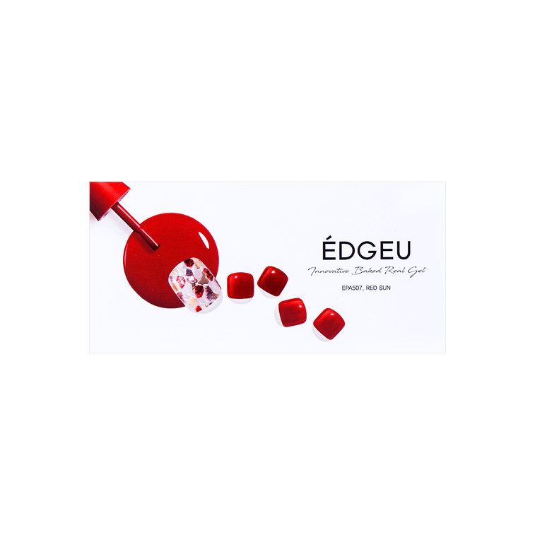 Innovative Baked Real Gel Nail Strips Peel Off Nails For Foot  #EPA507 Red Sun 4
