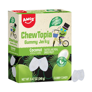 AMOS阿麦斯 椰子味软糖 素食橡皮糖 240g【真实水果干咀嚼口感】