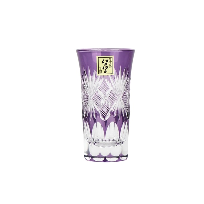 Tajima glass Handmade Sake Glass Collection Nanako-mon Double Shot Glass (Purple 4.1fl-oz) Made in Japan