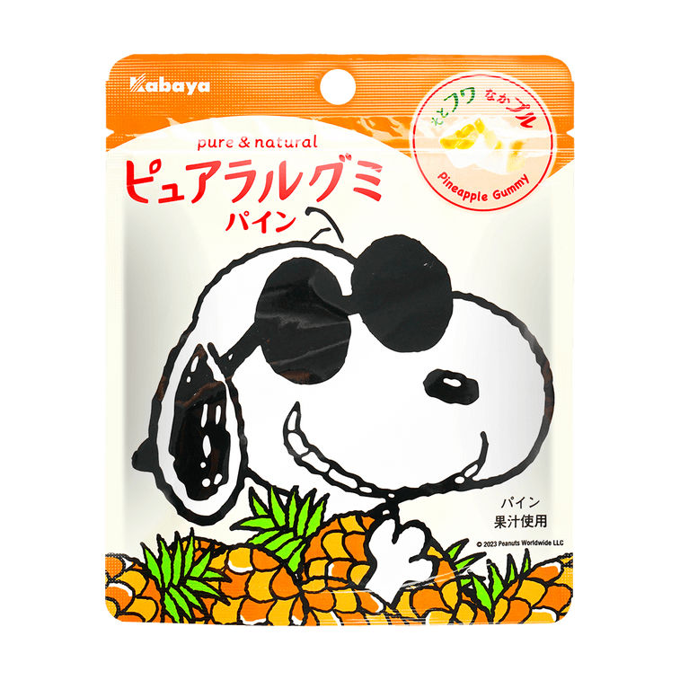 日本KABAYA×史努比限定聯名 軟糖 QQ糖果 鳳梨口味 58g 3