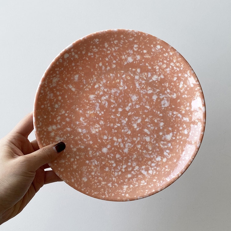 Retro Korean Street Food Bunsik Marble Plate Strawberry 22cm  4