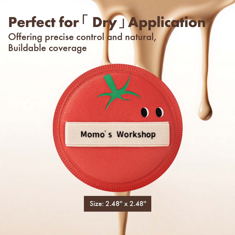 Tomato Marshmallow Puff  High-density Rubycell  3-Finger Grip  Creamy Finish  For All Foundations 2pcs 4