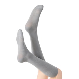 Women's Compression Calf Socks Light Grey Size F 1 Pair Slimming Long Socks For Jump Rope Running Fitness Badminton & Outdoor Cycling