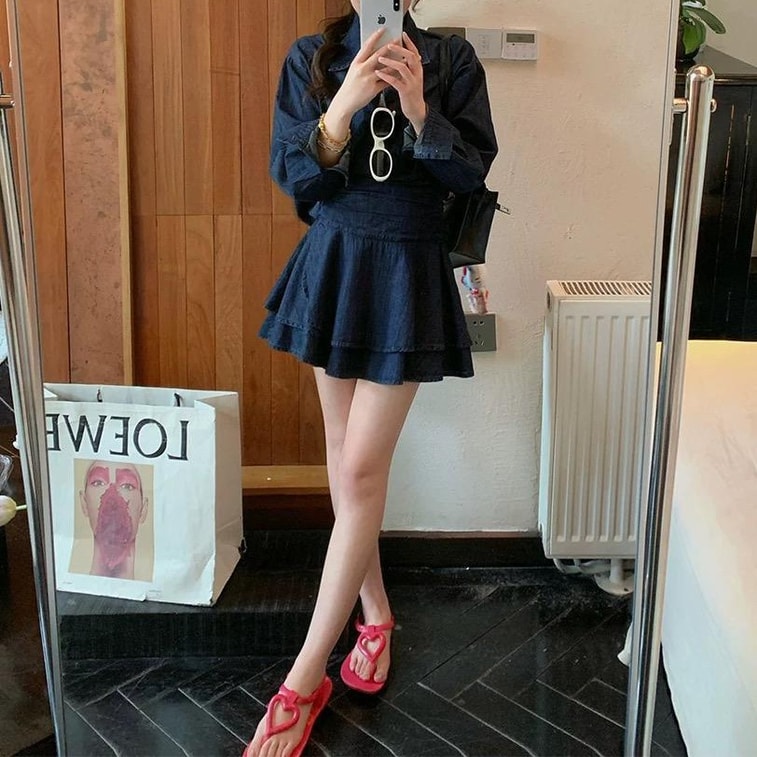 【カナダからの直送】SCENARIO ミッドナイトミューズ シャツ＆スカート ツーピースセット（サイズS～M）ダークブルー（M） 3