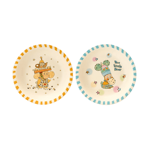 Twinkle Twinkle Matte Deep Ceramic Plates, 7.75 inches, Marshmallow Genie, Set of 2