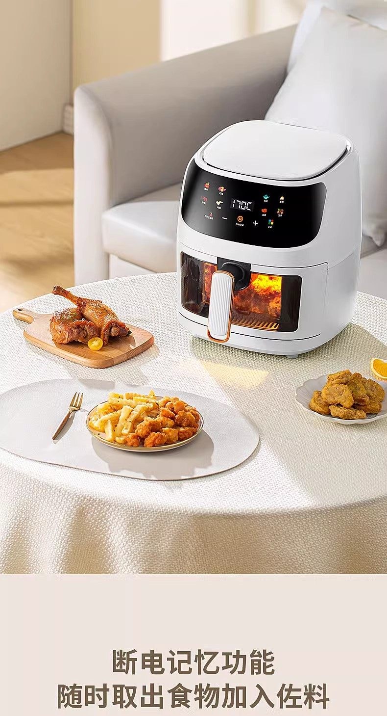 【中国直邮】 亲太太 110v可视空气炸锅家用家用可视多功能一体新款电烤箱炸锅智能大容量小家电 白色 一个装