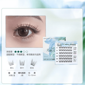 3-Step for Lazy Girls, Chiffon Swallowtail Veil Eyelashes, 36pcs