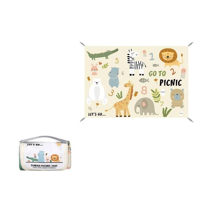 【中國直郵】 FOXTAIL 迷你野餐墊便攜式戶外超輕可折疊海邊草坪露營地墊動物樂園大號145*210CM*1件