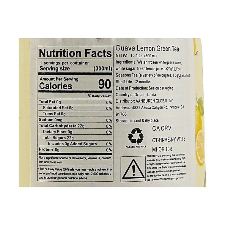 Guava Lemon Fruit Juice Tea,10.1 fl oz *6【6 Packs】【0 Fat Low Calories】 9