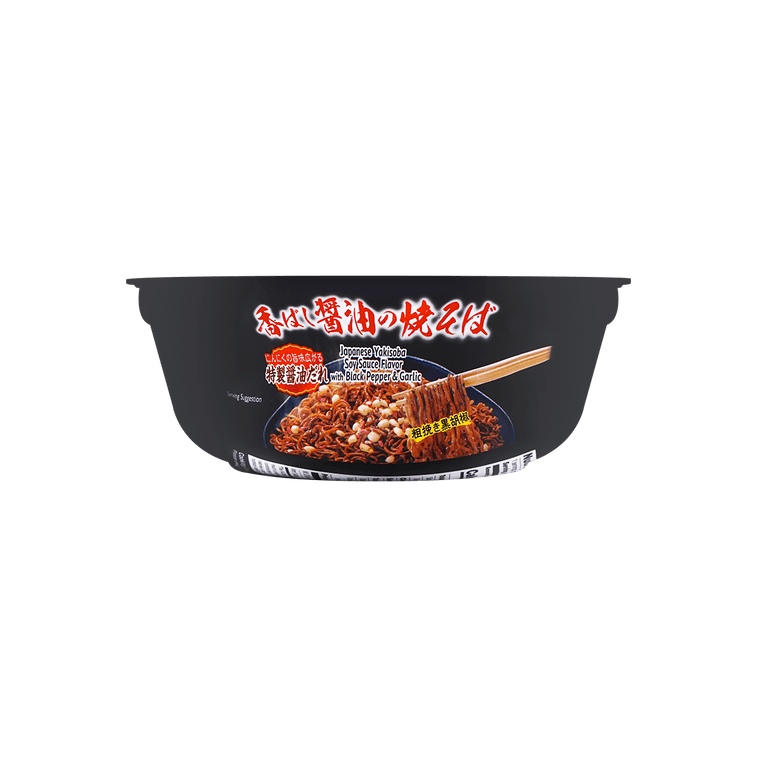 Menraku Japanese Yakisoba -Japanese Stir Fry Noodles, Soy Sauce Flavor with Black Pepper & Garlic, 4.1 oz 3