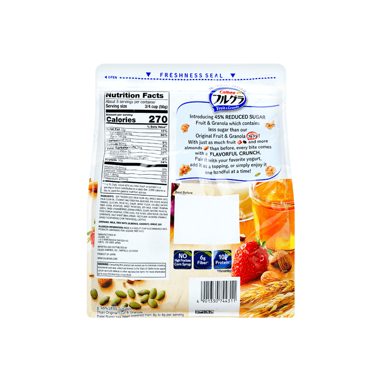 日本CALBEE卡乐比 Frugra富果乐 营养水果谷物燕麦片 减糖款 350g 即食冲饮代餐 11