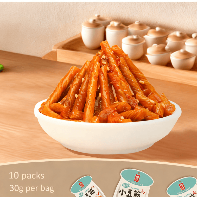 [New Year 3-Day Sale] Xiaodou Spicy Tofu Strips, Spicy Snack Small Beans, Hot and Spicy Flavor 30g*10 Bags 3