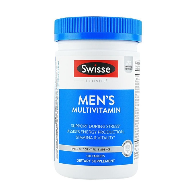 男性用マルチビタミン、エネルギー生成、スタミナと活力をサポート、120錠