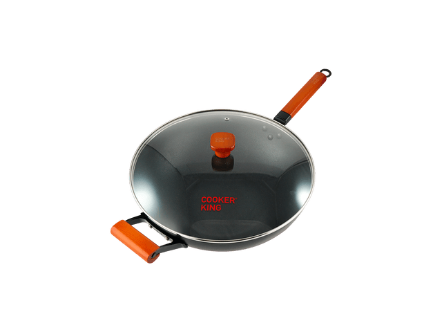 Get Aroma Non-Stick Stainless Steel Wok Pan with Self-Balancing Lid and  Honeycomb SurfaceGuard Technology 12.5 Inch ANW-107 Delivered