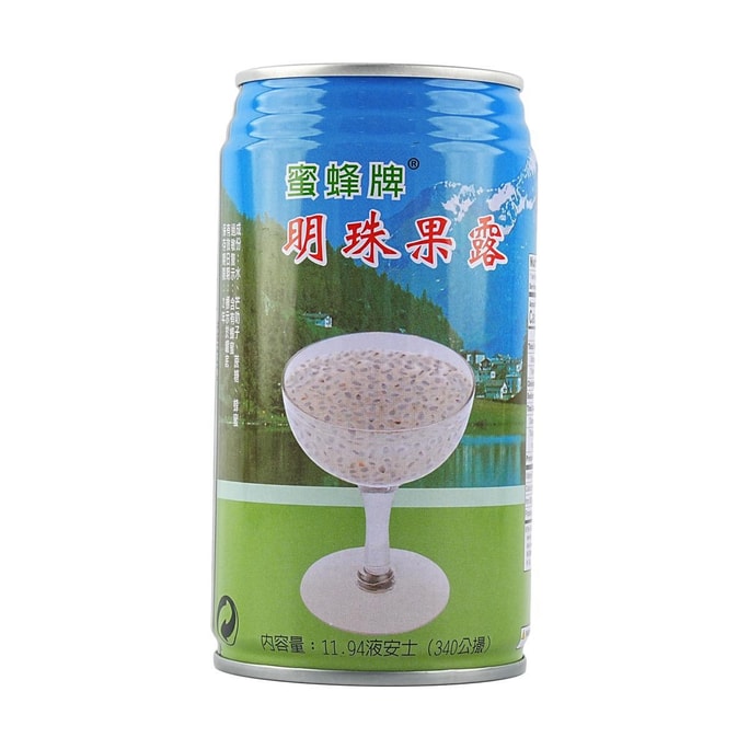 台湾版HONEYBEE蜜蜂牌 明珠果露 罗勒籽果汁饮料  340ml