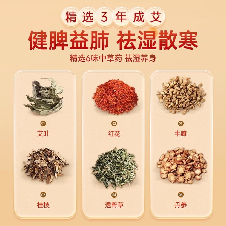 【中国直邮】 北京同仁堂 艾草热灸贴 去湿气排毒排体内湿寒随身灸发热敷10贴/盒 4