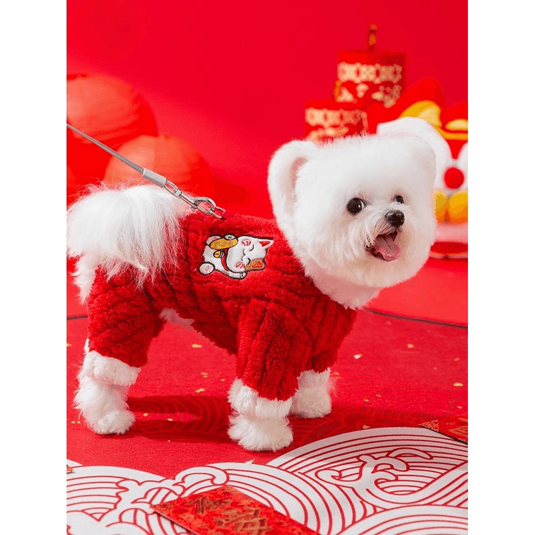 【中国直送】ヒッピードッグ 春節服 Mサイズ（5-8ポンド）、42×30cm×1枚 3